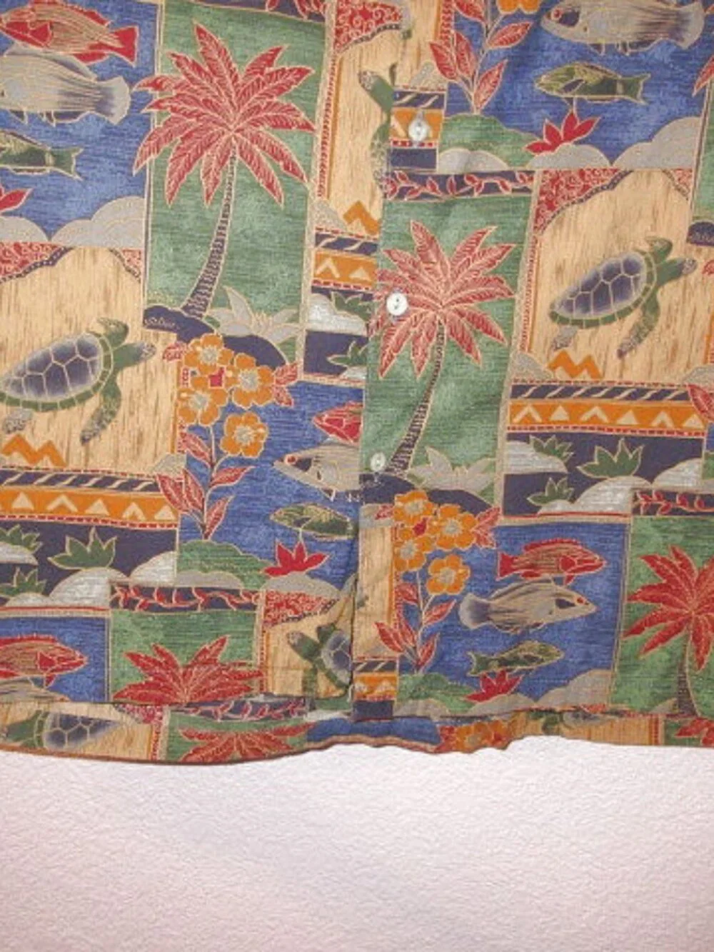 Tori Richard Cotton Lawn Shirt Mens M Button Silky Camp Turtle Paradise Floral